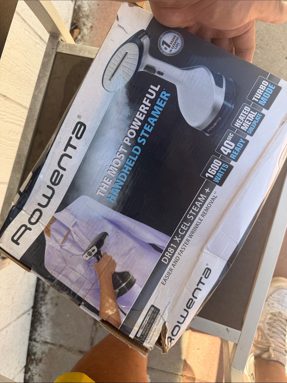 Rowenta X-Cel Steam+ Powerful Handheld Garment Fabric Steamer Blue/White read
